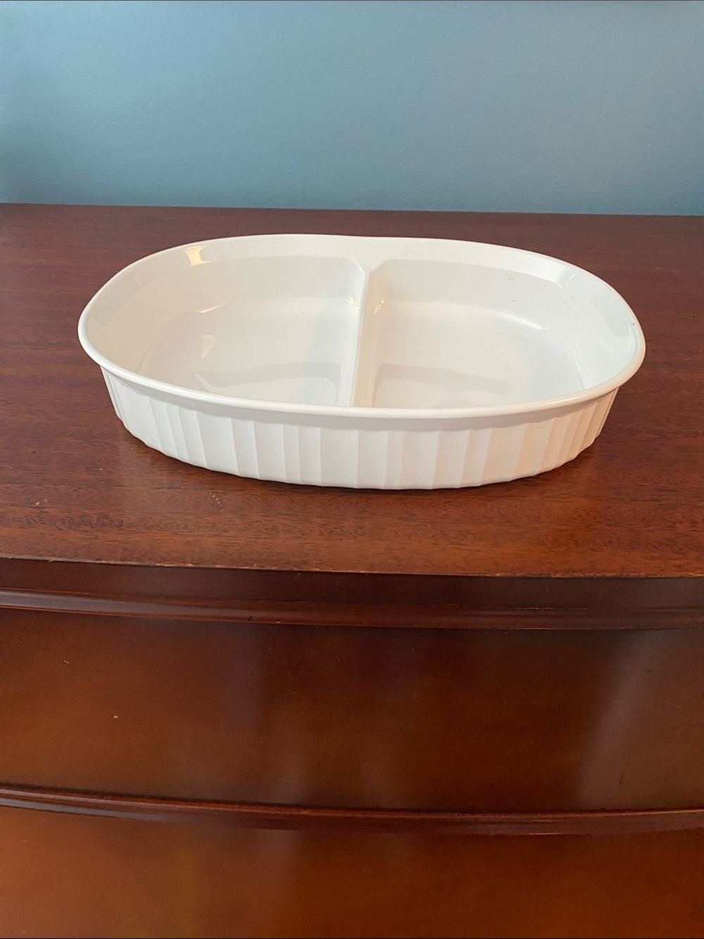 Corningware White Two-Compartment Baking/Servin Dish - Versatile Kitchen Platter